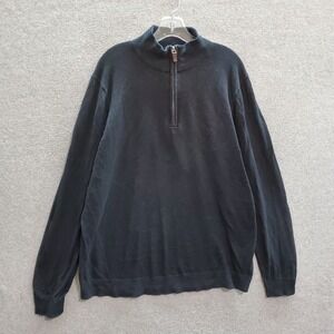 Foundry Men Sweater XLT Black‎ 1/2 Zip Long Sleeve Mock Neck Pullover Casual